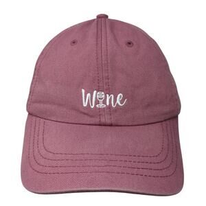Wine Slideback Baseball Cap Red One Size Adjustable Embroidered State Of Mine